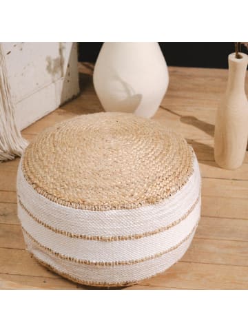 Today Sitzhocker rund Indies, Jute und Baumwolle, Ø 50 cm