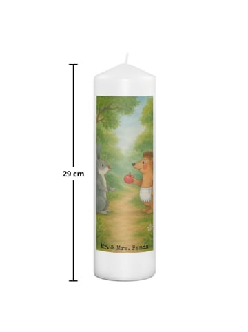 Mr. & Mrs. Panda Weihnachtskerze Hase Igel Design ohne Spruch in Weiß