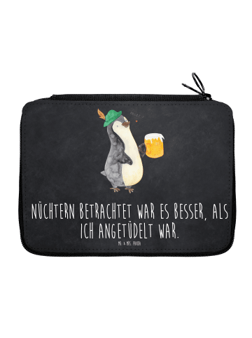 Mr. & Mrs. Panda Federmappe Pinguin Bier mit Spruch in Kreidetafel