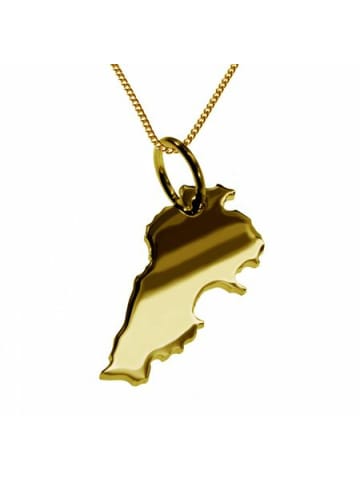 Schmuckador 50cm Halskette + Libanon Anhänger in 585 Gelbgold in gold