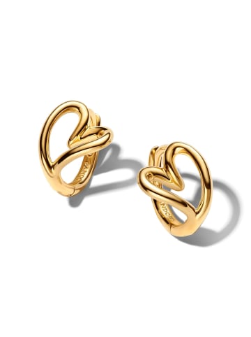 Pandora Damen-Ohrringe Creolen Herz Goldfarben