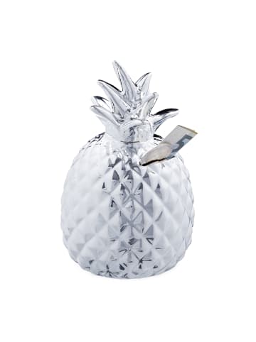 relaxdays Spardose Ananas in Silber