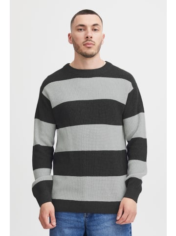 !SOLID Strickpullover SDSergio Crewneck 21301066-ME  Modischer Strickpullover mit Streifen in Grau