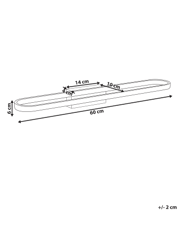 Beliani Spiegel- und Bilderleuchte MIDOU in Braun - (W) 60 x (H) 6 x (L) 10 cm