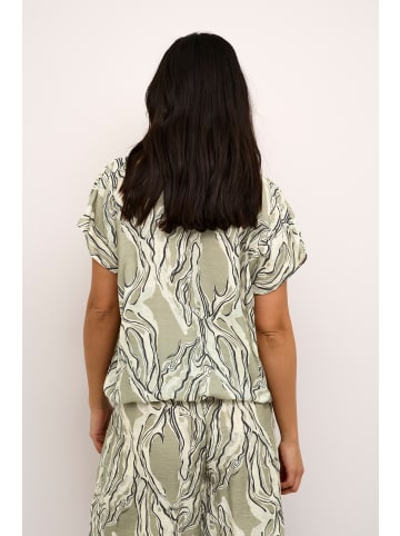 Kaffe Kurzarm-Bluse KAelino Regular fit in Vetiver Marble Print