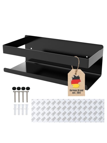 Intirilife Selbstklebendes Duschregal in Schwarz