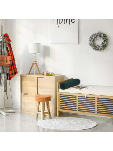 relaxdays Sitzbank in Natur - (B)93 x (H)50 x (T)48 cm