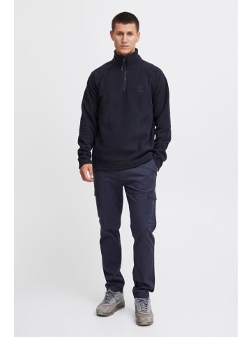 INDICODE Troyer 55652MM Schlichter Basic Fleece Troyer mit Stehkragen in dunkelblau