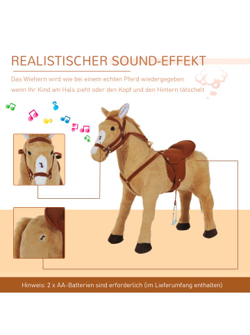HOMCOM Schaukelpferd in Beige 85L x 28B x 60H cm