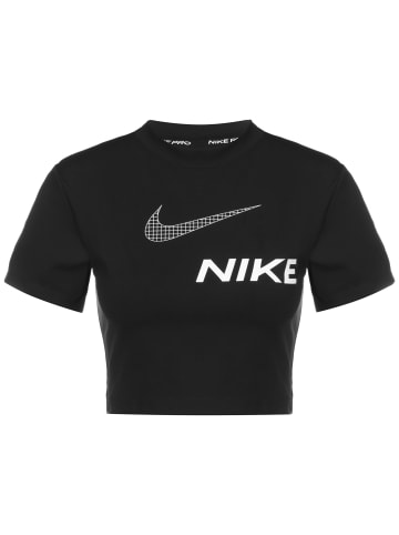 Nike Performance Trainingsshirt Pro Dri-FIT Crop in schwarz / weiß