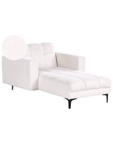 Beliani Chaiselongue ALNES in Weiß/Schwarz - (W) 109 x (H) 77 x (L) 183 cm
