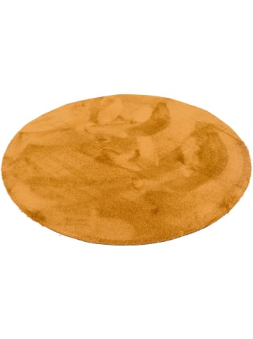 Snapstyle Hochflor-Teppich Livorno Rund in gelb