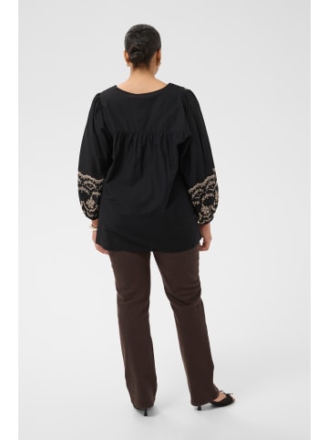 KAFFE curve Langarm-Bluse KCkit Loose fit in Black Deep
