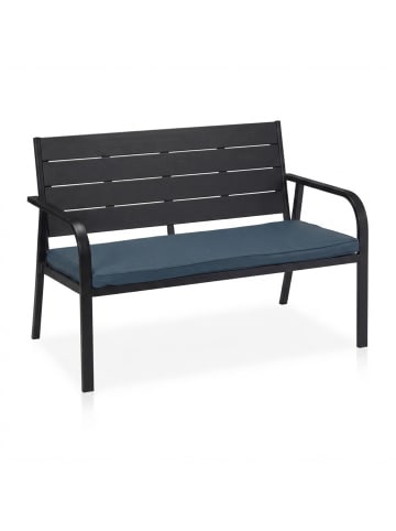 relaxdays Gartenbank in Schwarz - (B)118 x (H)78 x (T)66 cm
