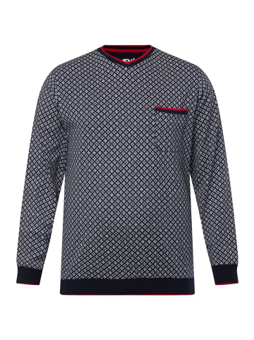 Men Plus Langer Schlafanzug in navy blau