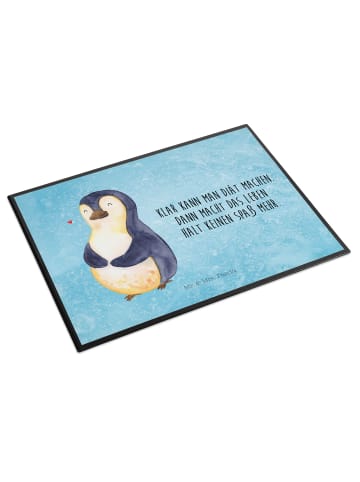 Mr. & Mrs. Panda Schreibtischunterlage Pinguin Diät mit Spruch in Eisblau