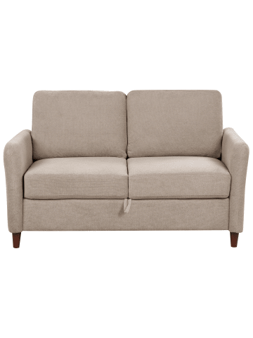 Beliani 2-Sitzer Sofa MARE in Beige/Braun - (W) 143 x (H) 88 x (L) 77 cm