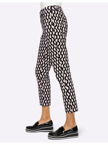 Heine Druck-Hose in schwarz-ecru-bedruckt