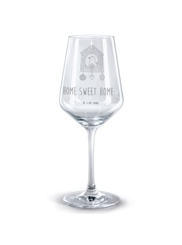 Mr. & Mrs. Panda Bordeauxglas Vogelhaus Home mit Spruch in Transparent
