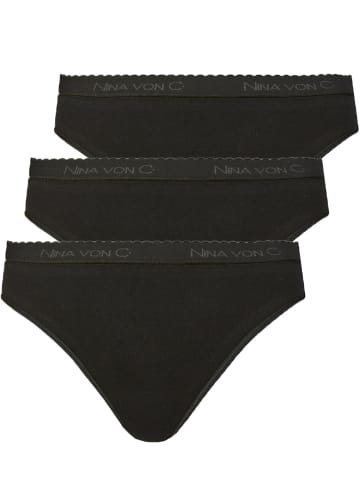 Nina von C. 3er Pack Midislip in schwarz