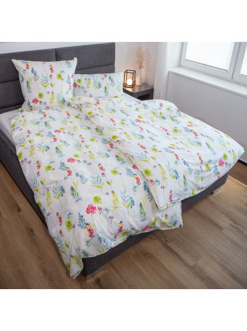 Janine Soft-Seersucker Sommer Bettwäsche -  floral - bunt  in bunt