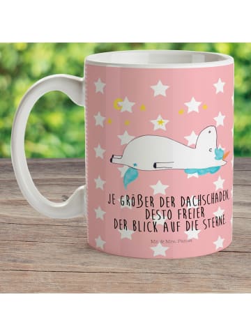 Mr. & Mrs. Panda Plastikbecher Einhorn Sternenhimmel mit Spruch in Rot Pastell