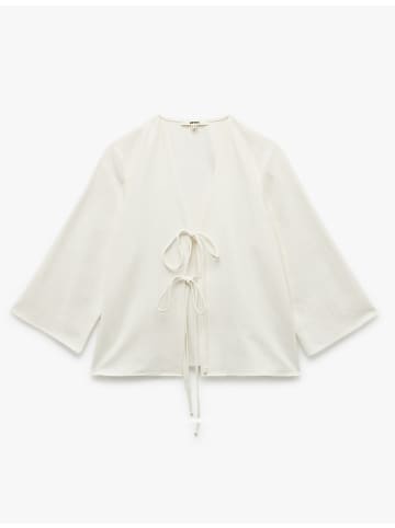 KOTON BLUSE LS in Grauweiß
