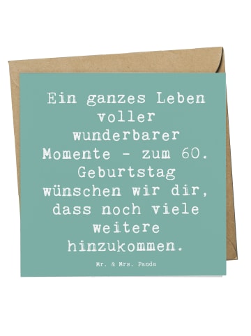 Mr. & Mrs. Panda Einladungskarte Spruch 60. Geburtstag Momente m... in Meeresbrise