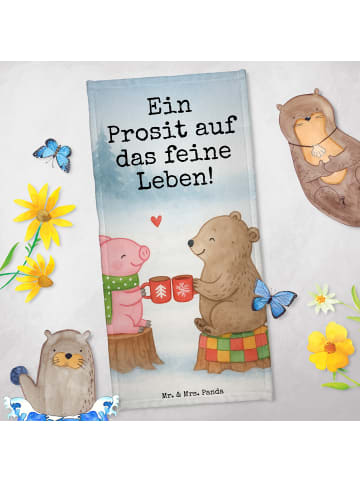 Mr. & Mrs. Panda Frottier Glühschwein Sause Design mit Spruch in Eisblau