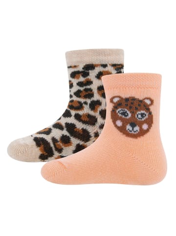 ewers 2er-Set Socken 2er Pack Leopard in beige mel.-apricot