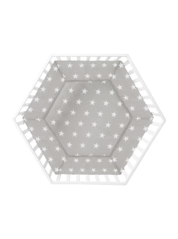 roba Laufgitter 6-eckig Holz weiß inkl. Schutzeinlage Little Stars & Rollen
