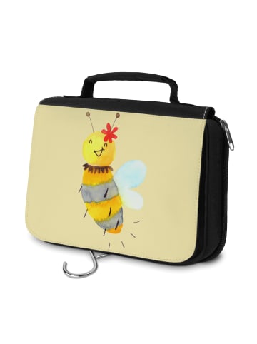 Mr. & Mrs. Panda Kosmetiktasche Biene Blume ohne Spruch in Gelb Pastell