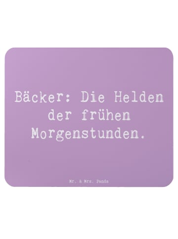 Mr. & Mrs. Panda Mauspad Spruch Bäcker Helden mit Spruch in Lavendeltraum