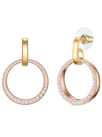 Lulu & Jane Ohrhänger Metall-Legierung Glas in roségold