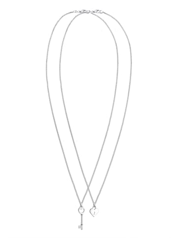 Elli Halskette 925 Sterling Silber Herz, Schlüssel in Silber