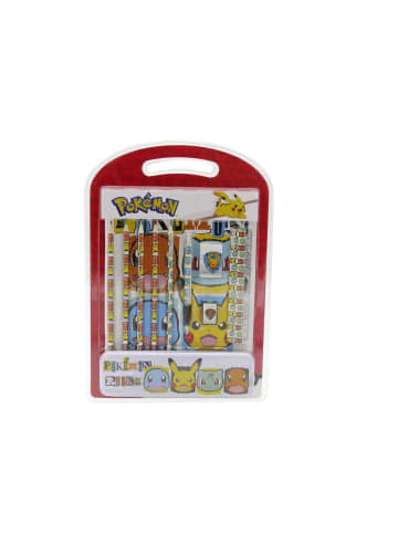 Pokémon Schreibwarenset mit Metall Federmäppchen 60 Blatt Zeichenblock
