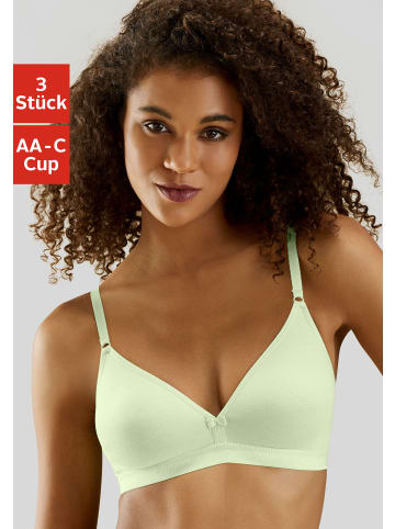 PETITE FLEUR Bralette-BH in 2xweiß+1xmint