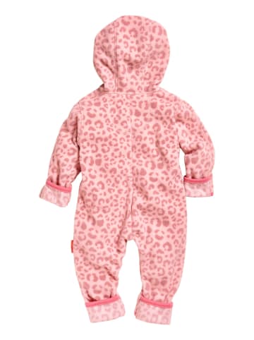 Playshoes Fleece-Overall Leo-Print in Rosa