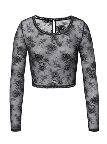 LASCANA Spitzentop in schwarz