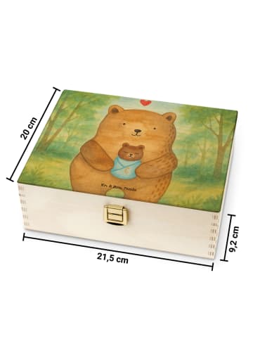 Mr. & Mrs. Panda Teekiste Holz Bär Baby Design ohne Spruch in Weiß