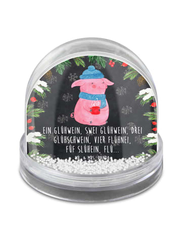 Mr. & Mrs. Panda Schneekugel Weihnachten Schweinchen Glühwein mi... in Kreidetafel