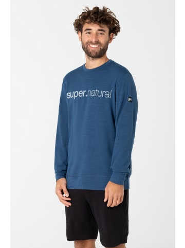 super.natural Merino Sweatshirt M SIGNATURE CREW in dunkelblau