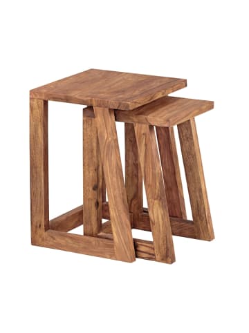 KADIMA DESIGN Beistelltisch 2er-Set | Sheesham, Massivholz, Eckig