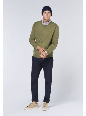 Polo Sylt Sweatshirt im Label-Design in Grün