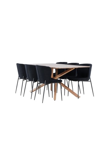 ebuy24 Essgruppe Piazza (7-teilig) Mocca 90 x 180 cm