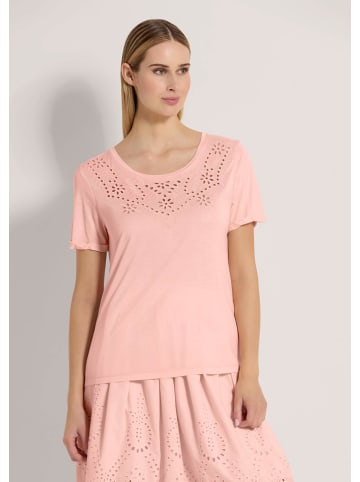 MADELEINE Halbarm-Shirt mit Lochstickerei in puderrosé