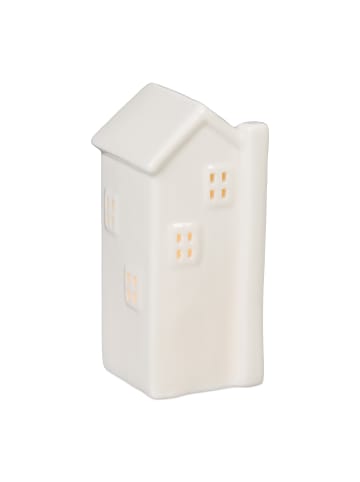 relaxdays Teelichthaus in Weiß - (B)6 x (H)13,5 x (T)6 cm