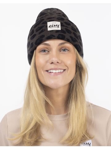 eivy Beanie Watcher in Black Leopard