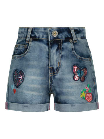 Salt and Pepper  Shorts Butterfly in mid blue