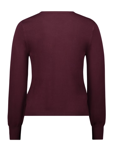 BETTY & CO Strickpullover mit Strickdetails in Dark Aubergine
